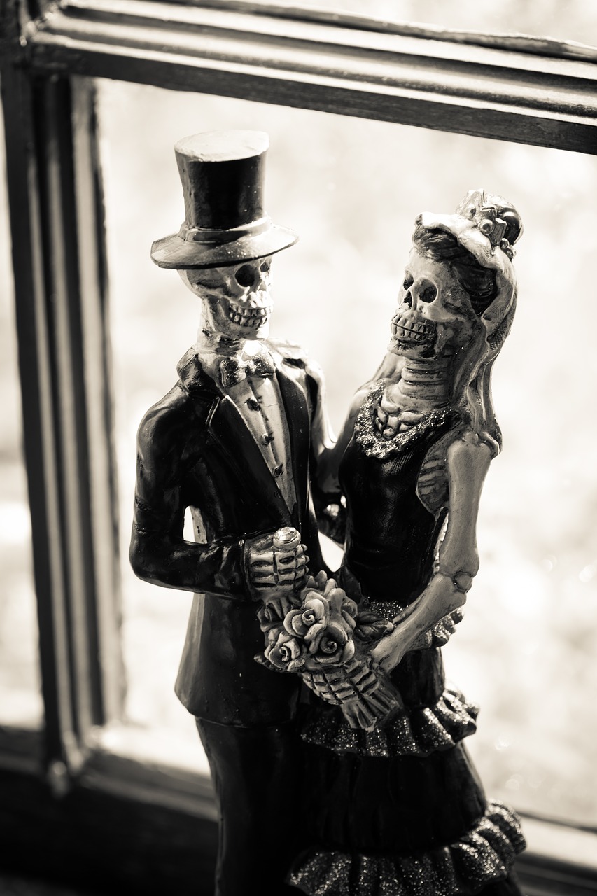 day of the dead halloween figurines free photo