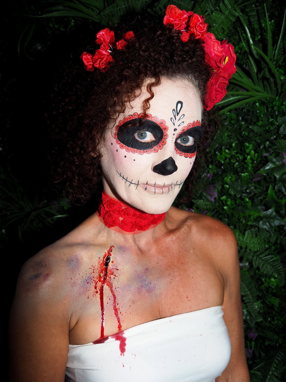 day of the dead halloween costume professional makeup free photo