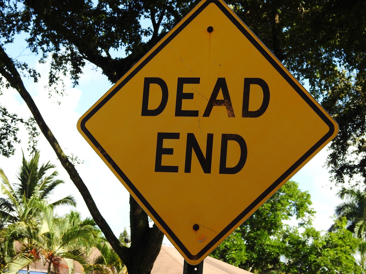 dead end sign yellow free photo