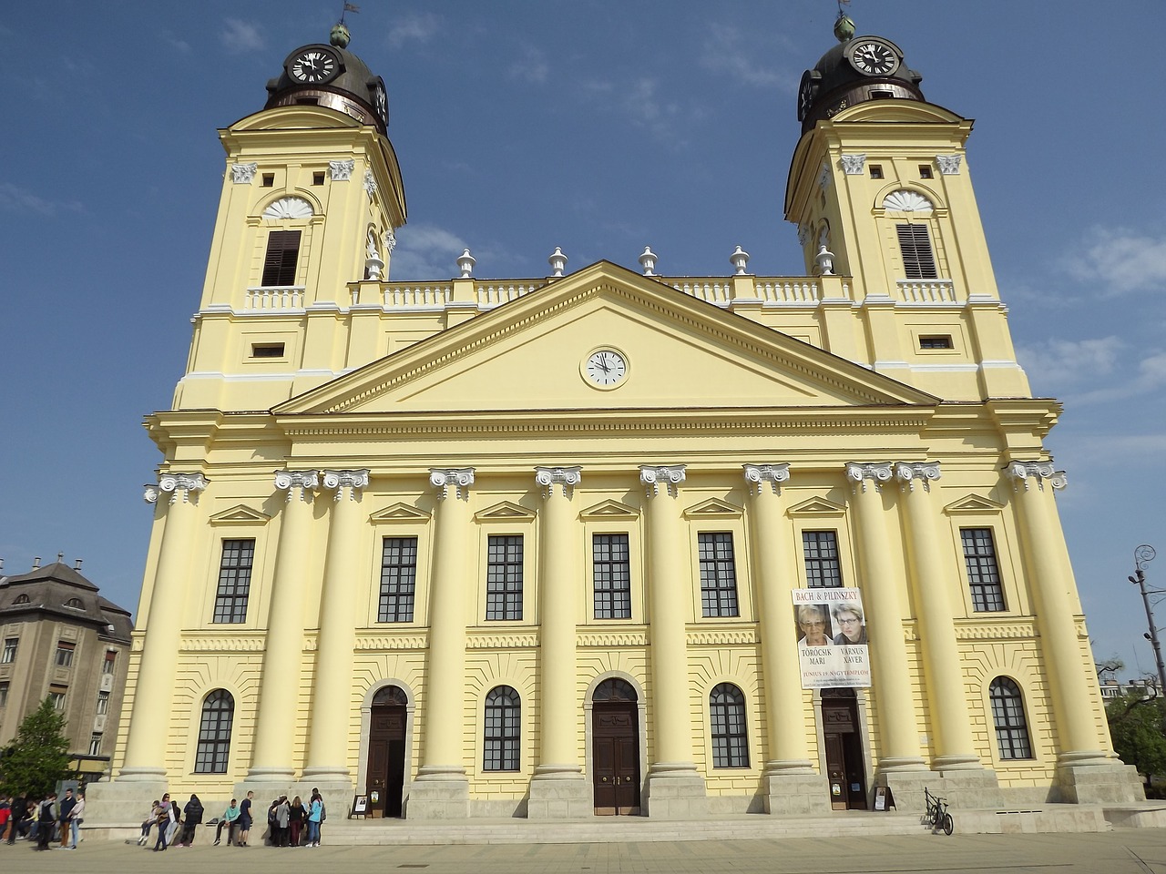 debrecen hungary church yellow free photo