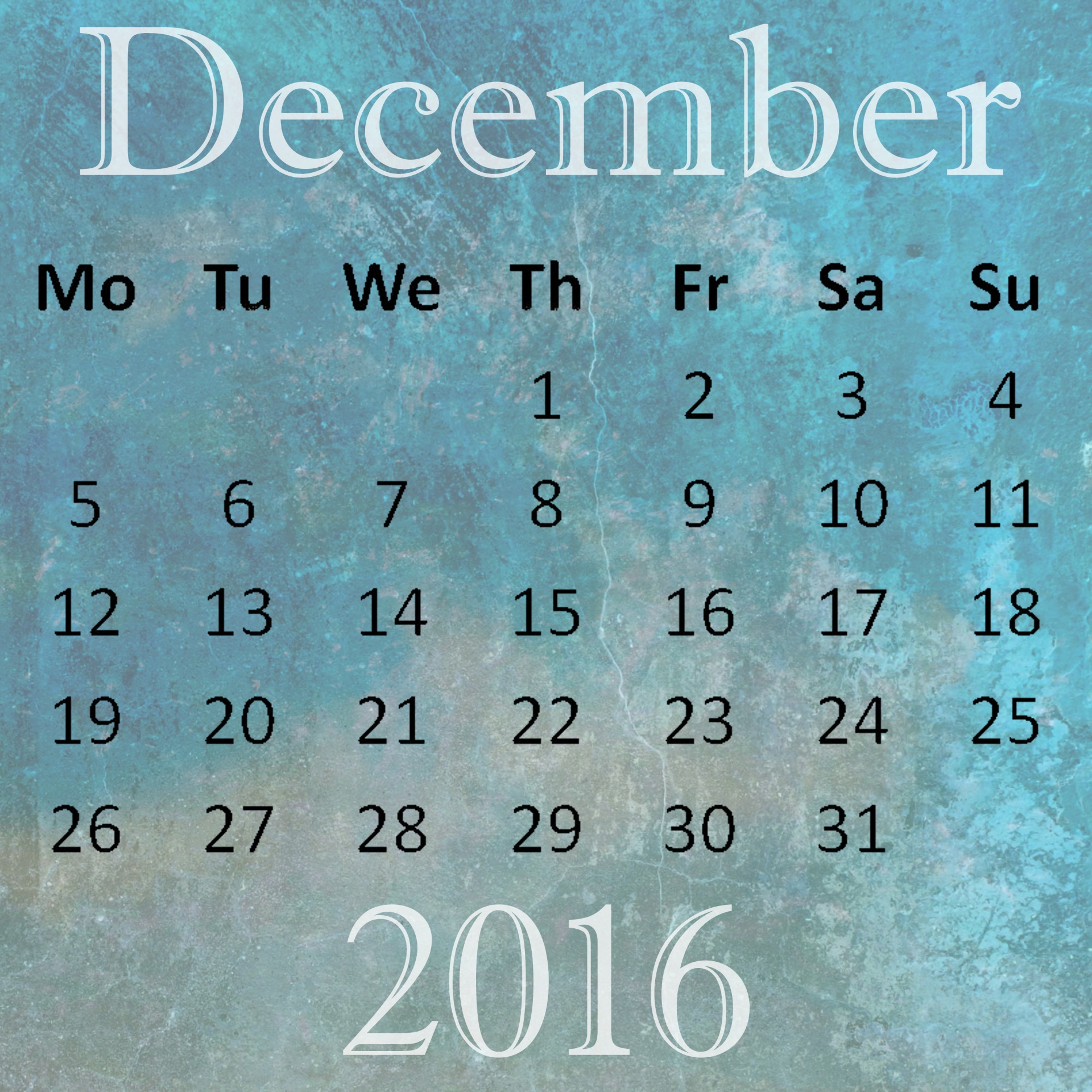 december 2016 calendar free photo