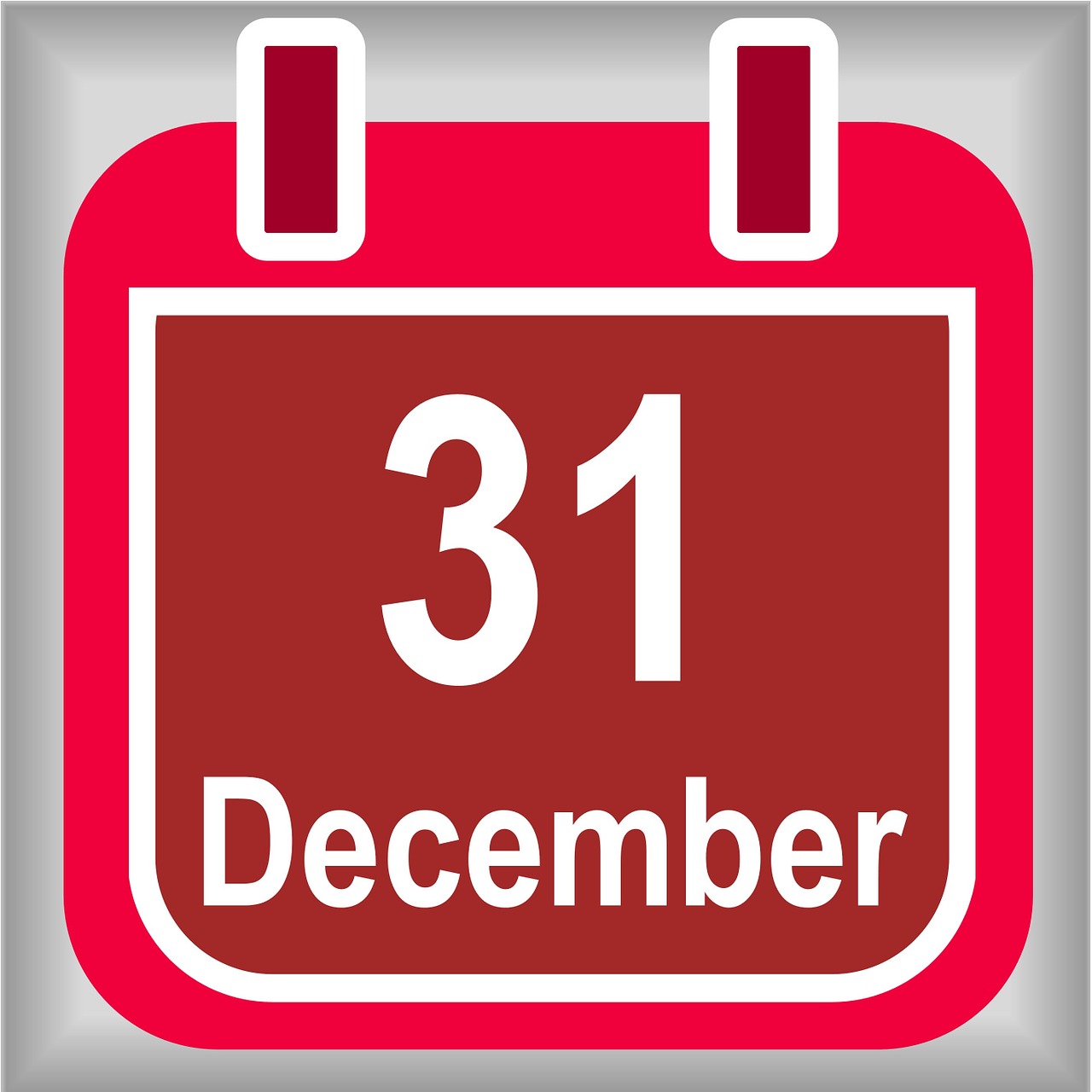 december 31 calendar red free photo