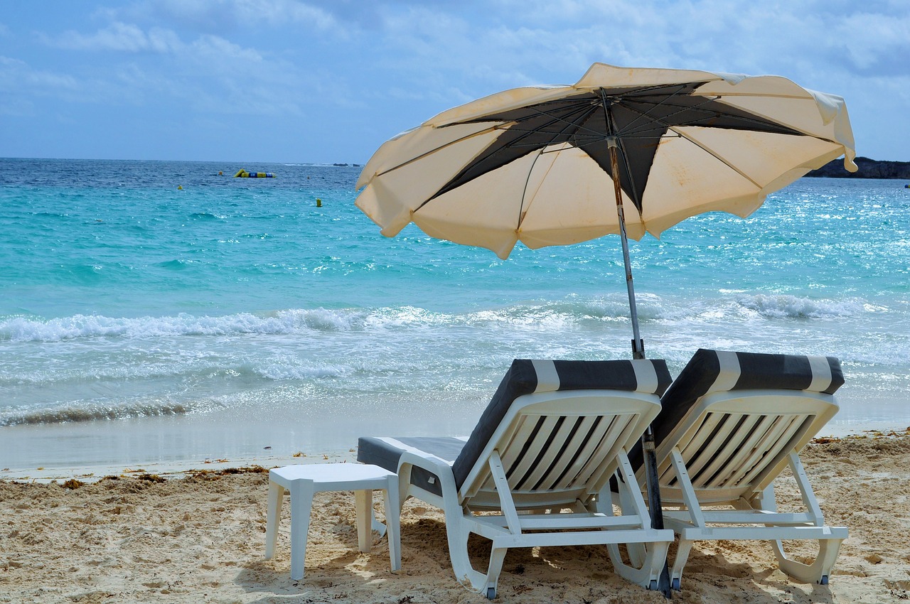 deck chair beach sea free photo