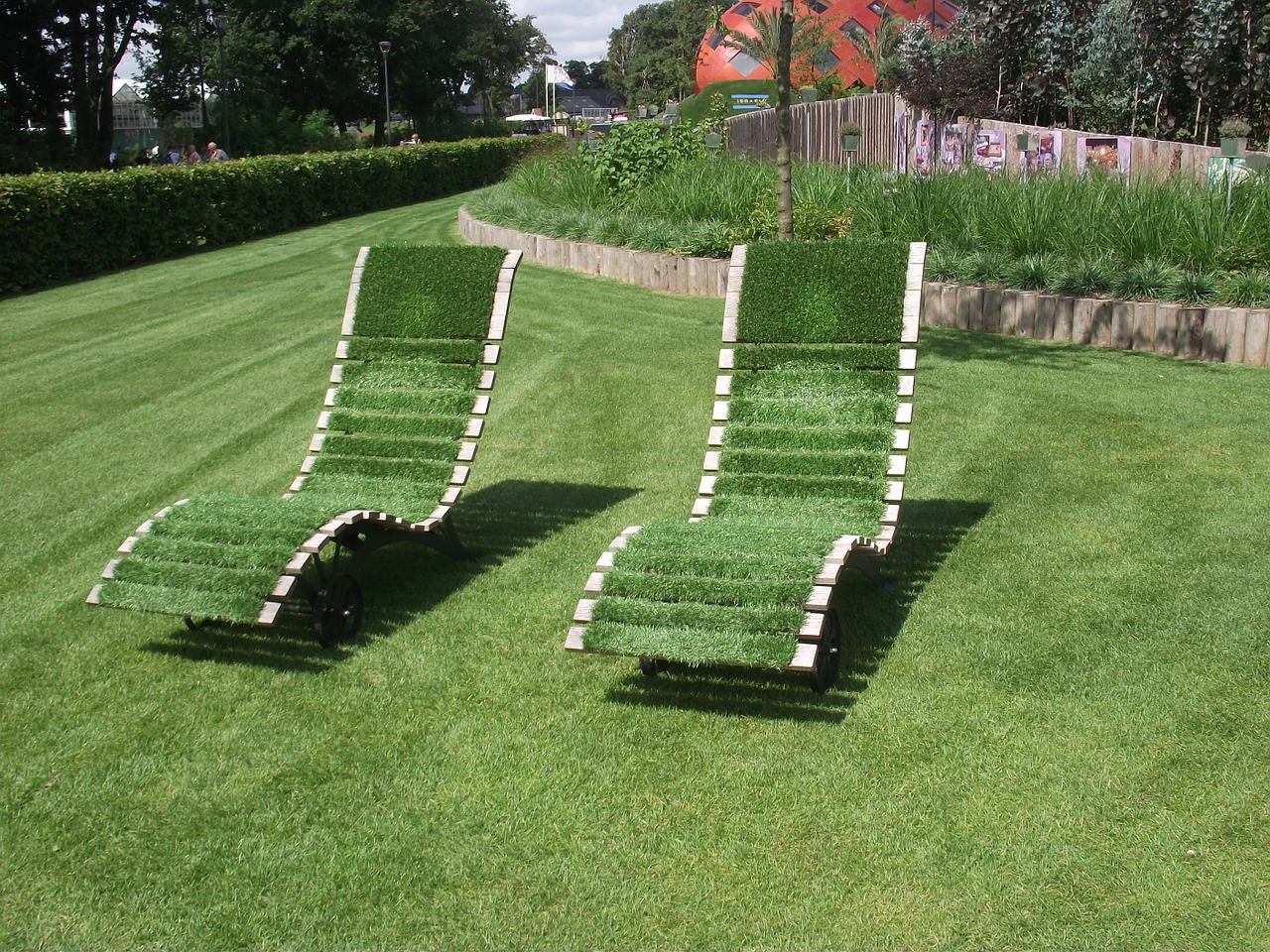 deck chair grass relax free photo