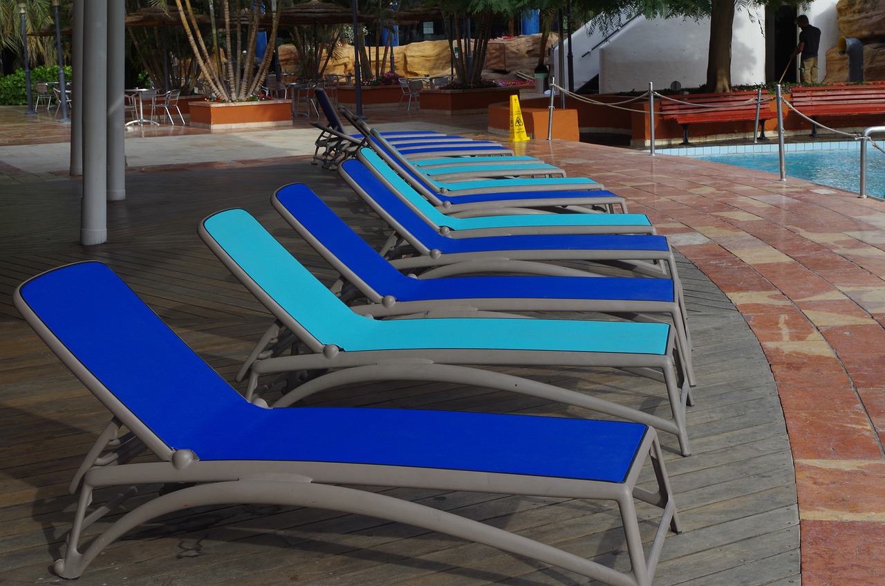 deck-chairs  sun loungers  holiday free photo