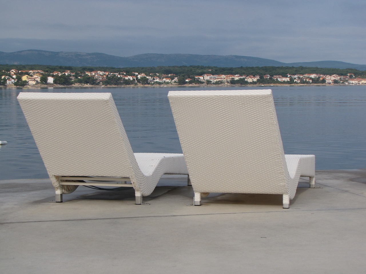 deckchair beach sea free photo