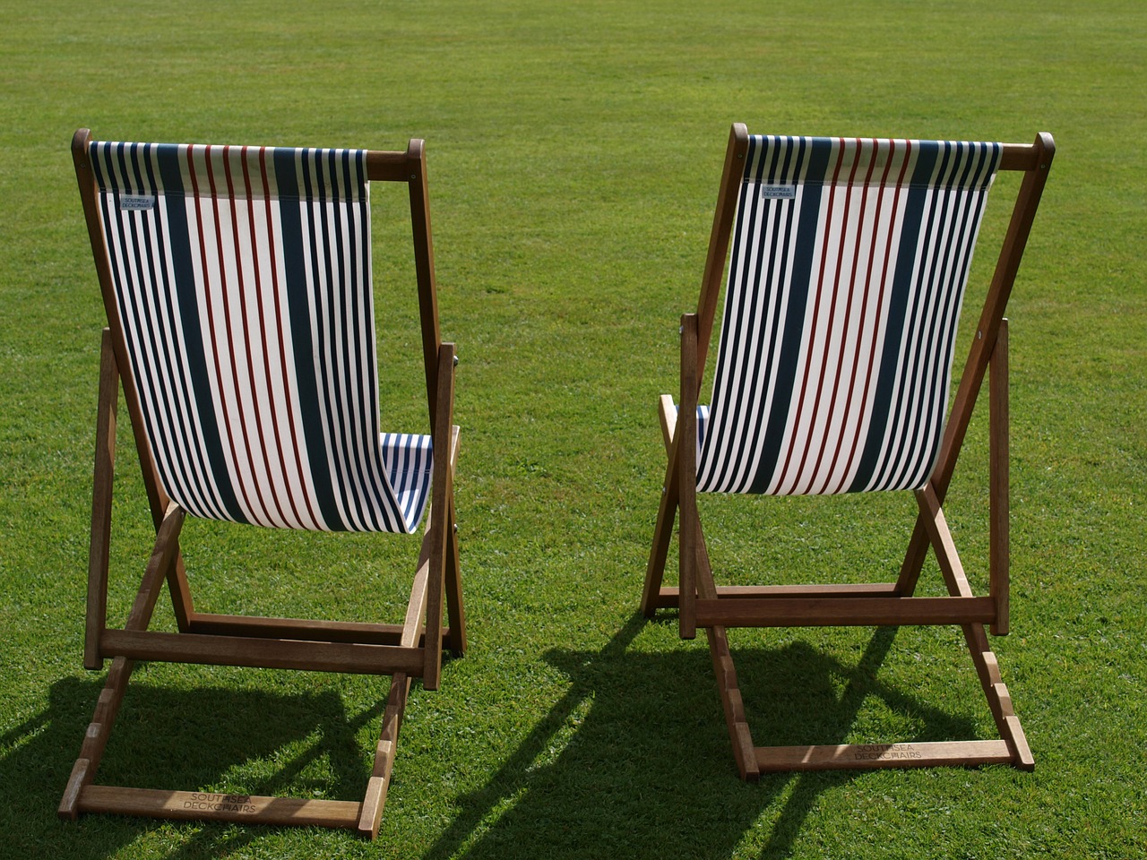 deckchairs park summer free photo