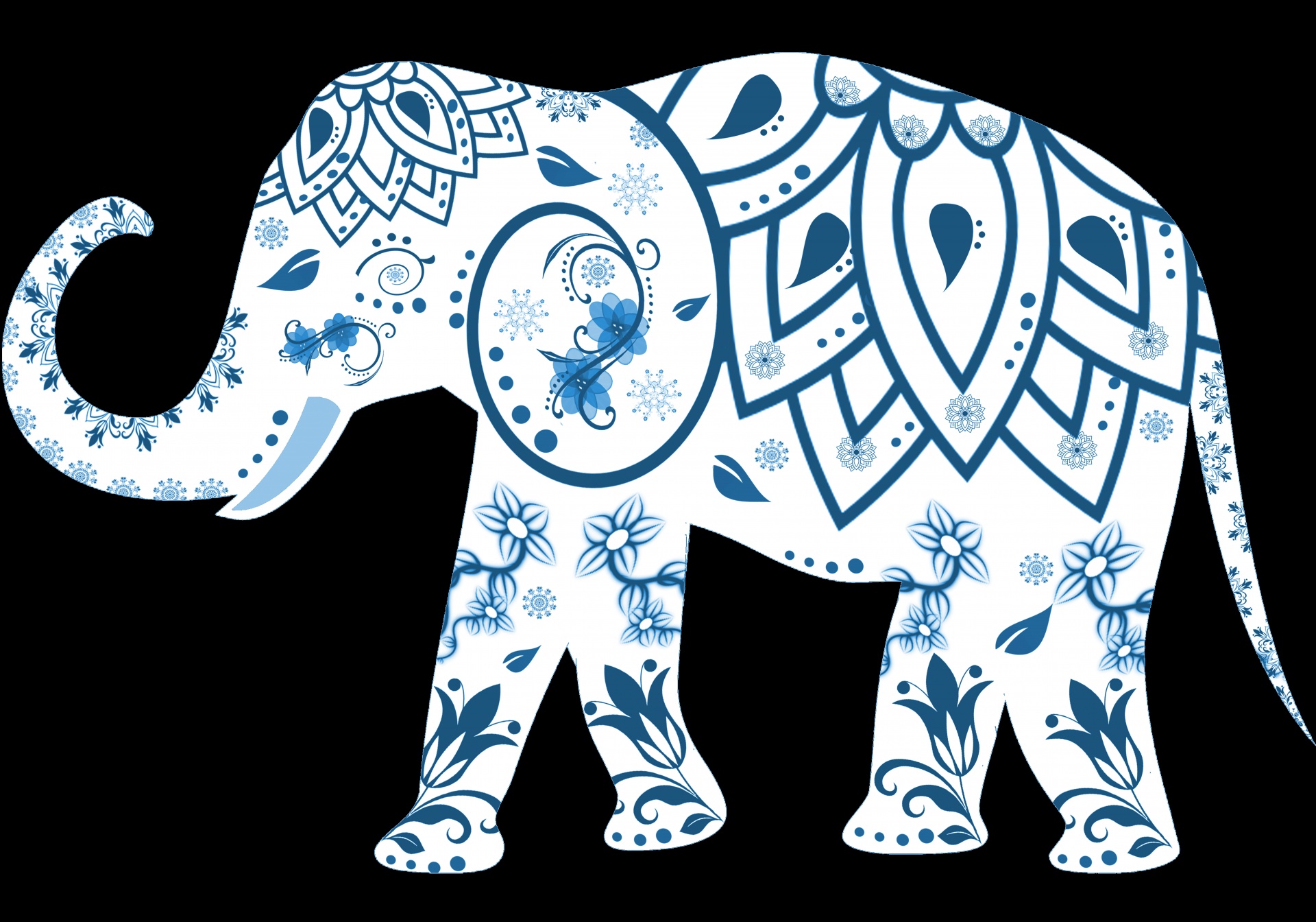 elephant elephants blue free photo