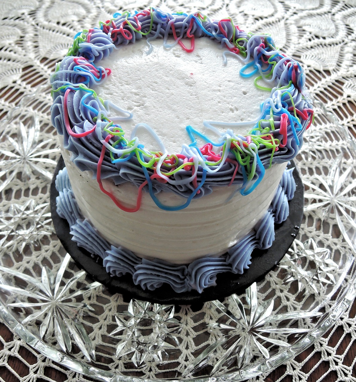 decorated white cake sweet frosting colorful free photo