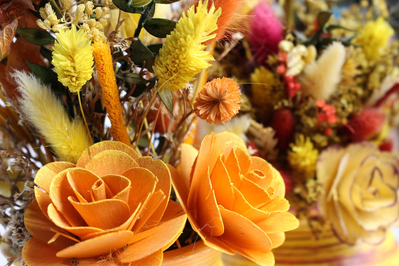 decoration dried grasses flowers free photo