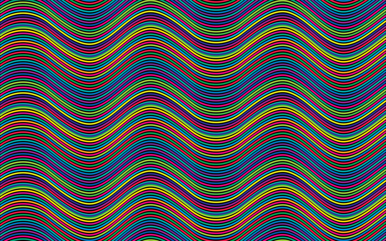 Геометрический паттерн. Разноцветные линии. Абстрактный паттерн. Разноцветные волнистые линии.