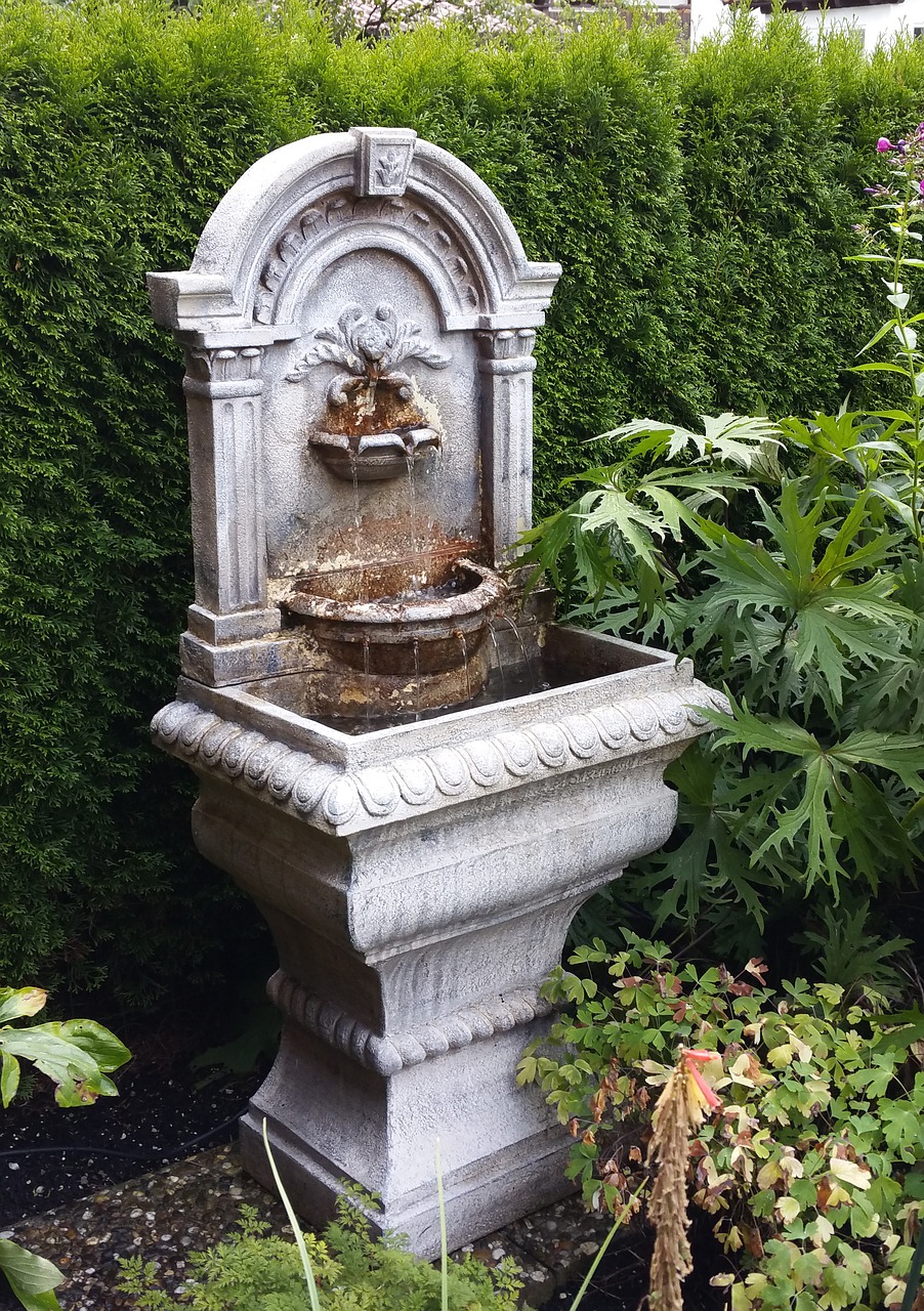 decorative fountains water feature garden decoration free photo
