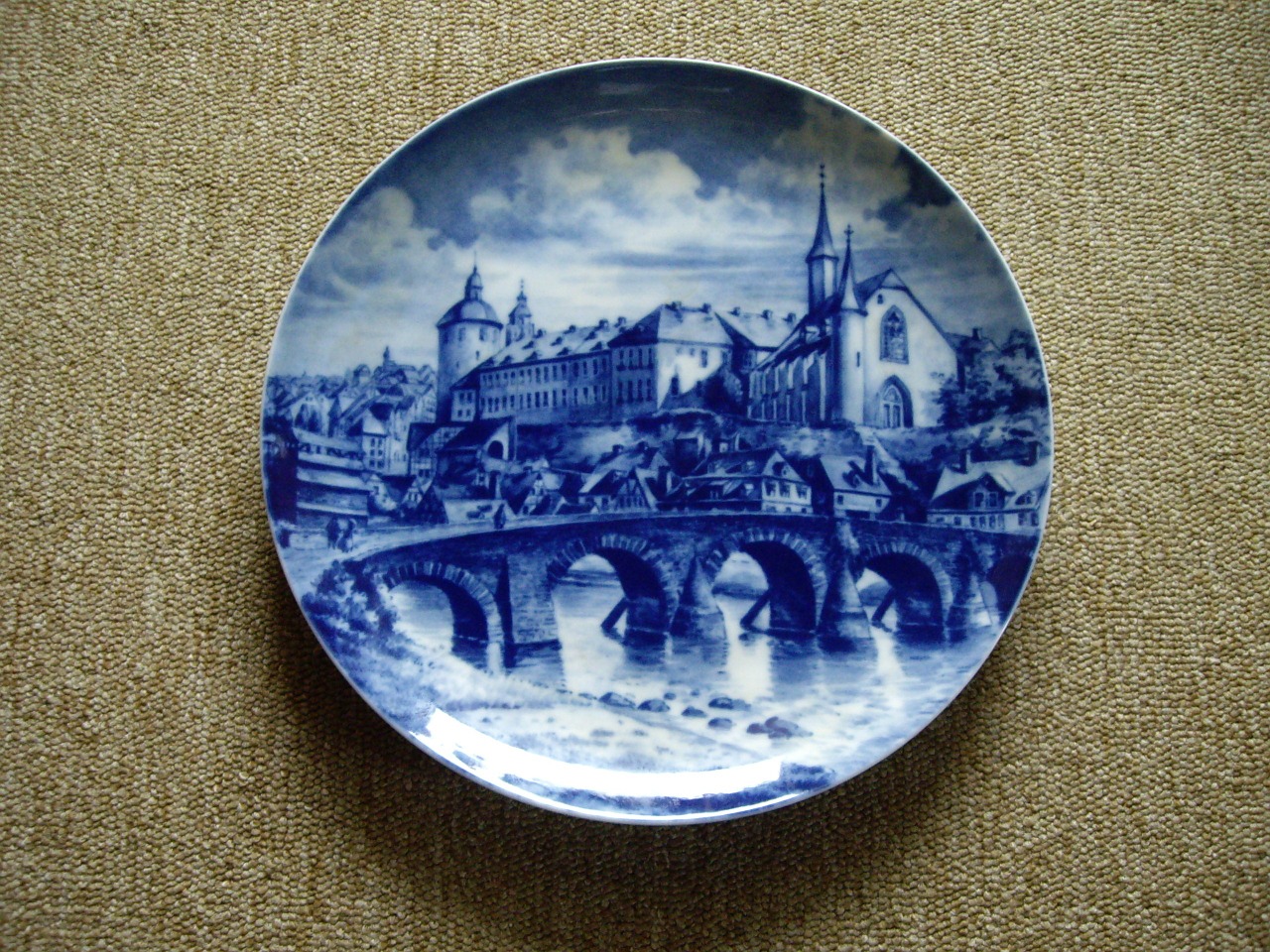 decorative plate blue porcelain free photo