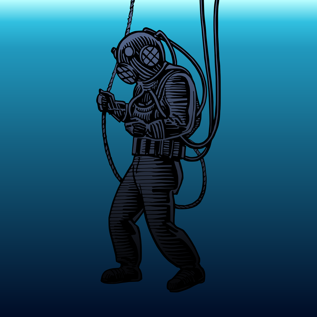deep sea diver diving free photo