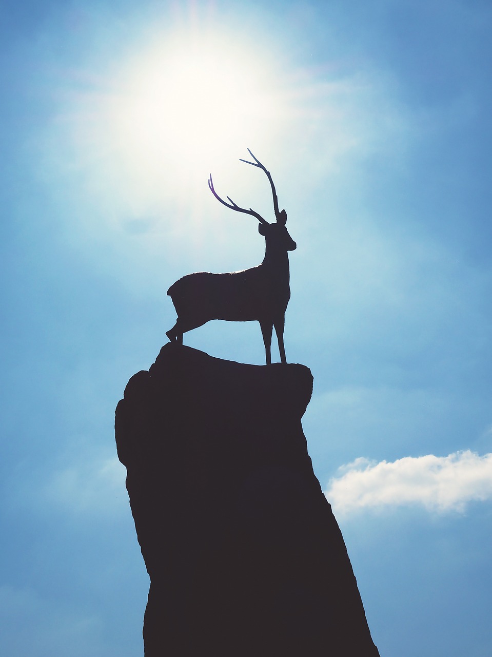 deer statue silhouette free photo