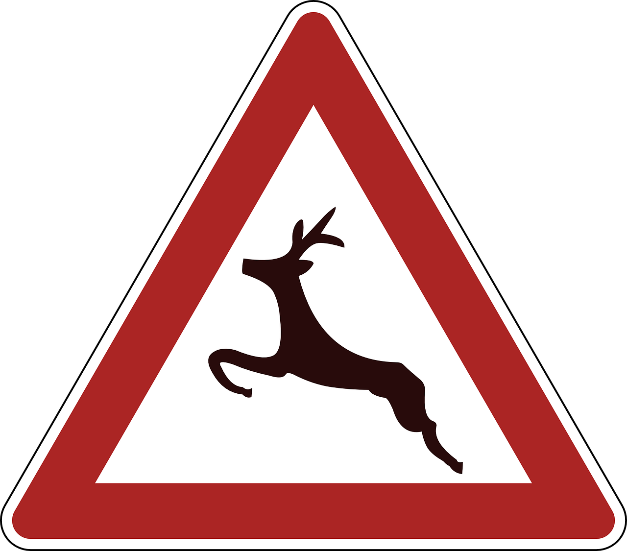 deer crossing danger warning free photo