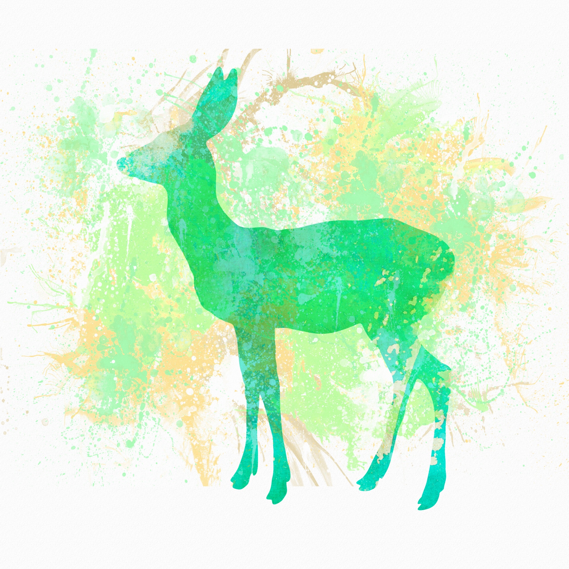 deer watercolor watercolour free photo