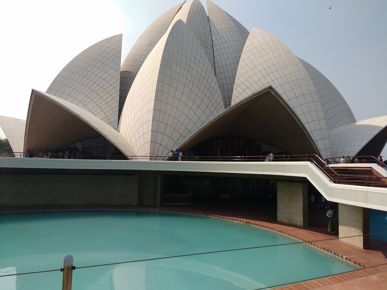 delhi lotus temple swimming pool free photo