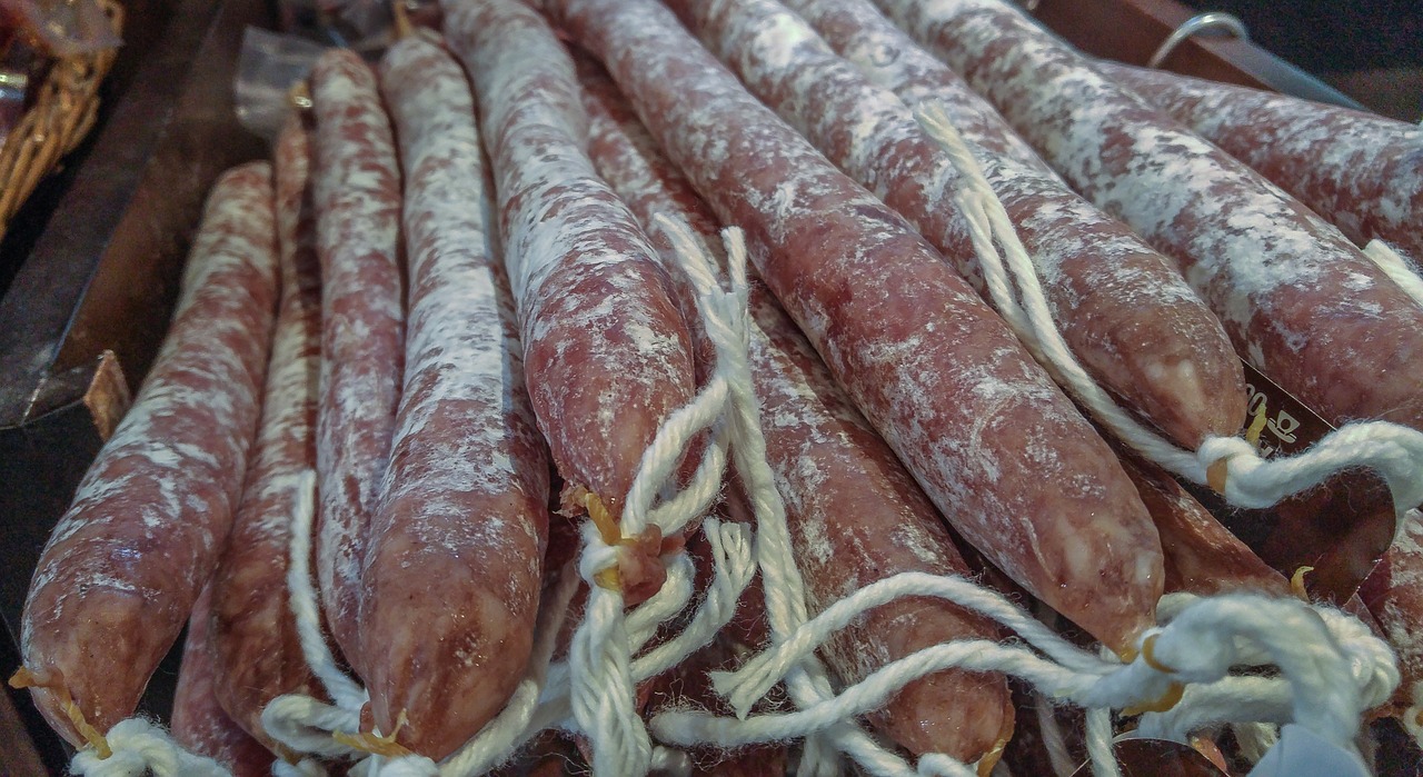 delicatessen sausages pork free photo