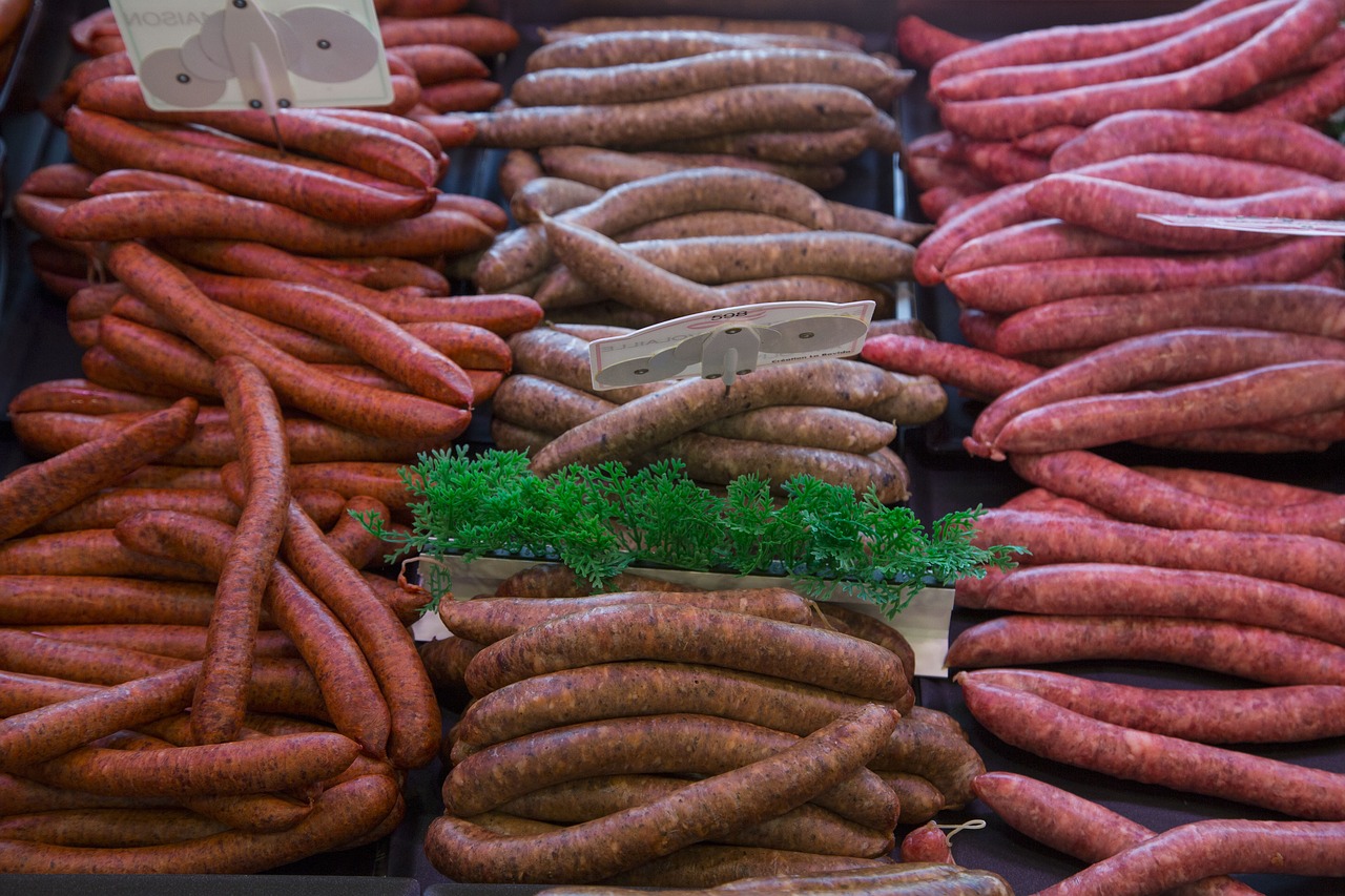 delicatessen sausages butcher free photo