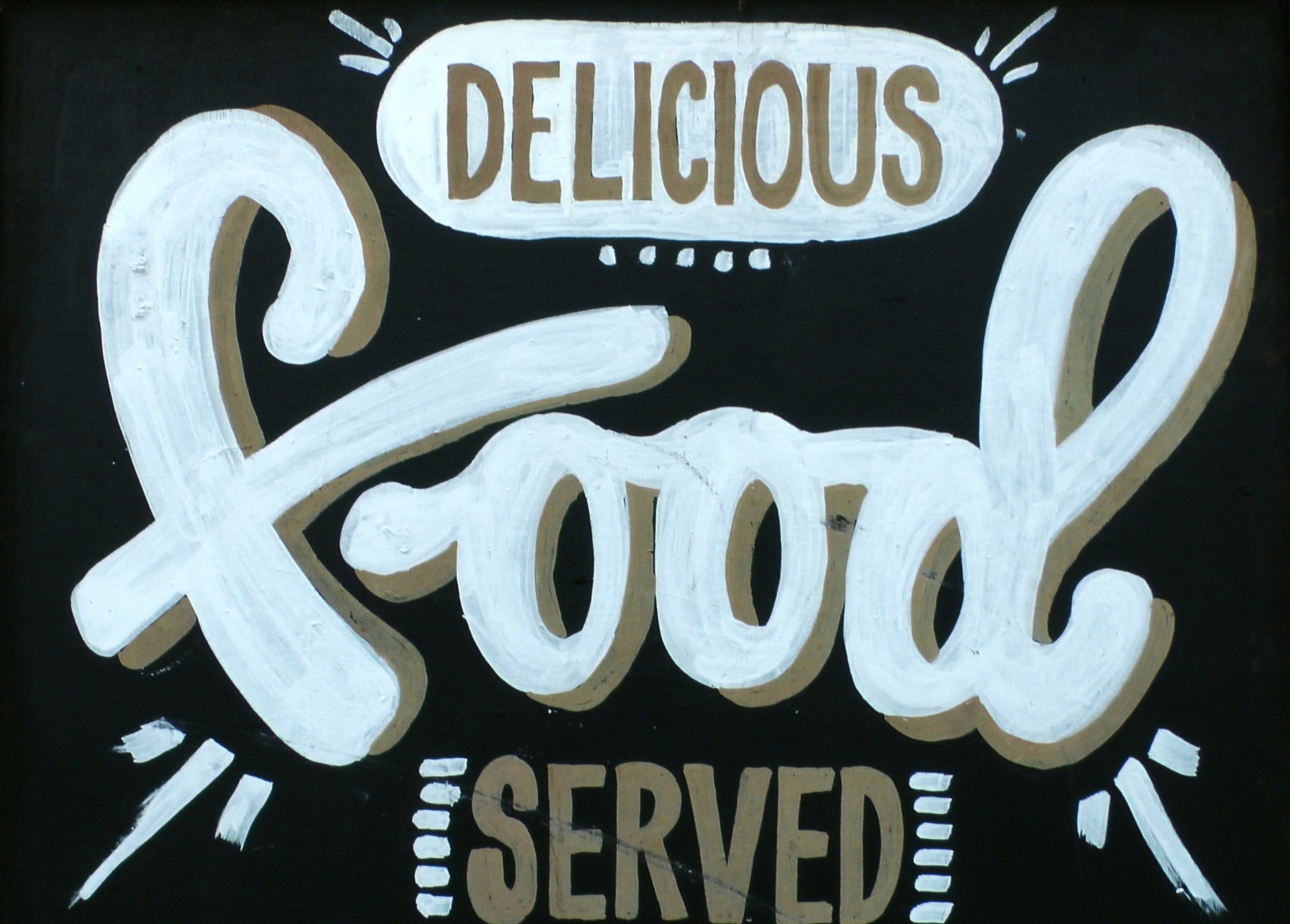 delicious food served sign food restaurant free photo