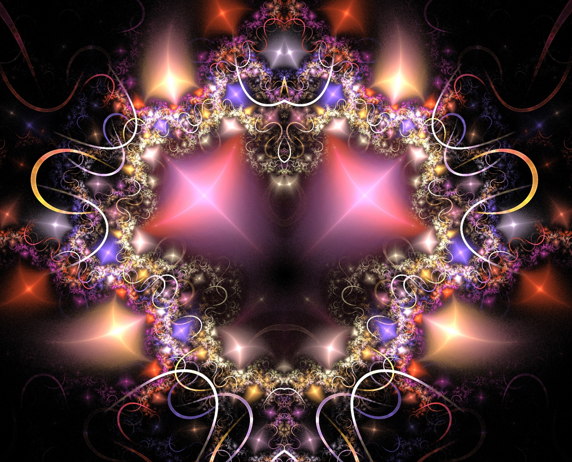 fractal fractals pink free photo