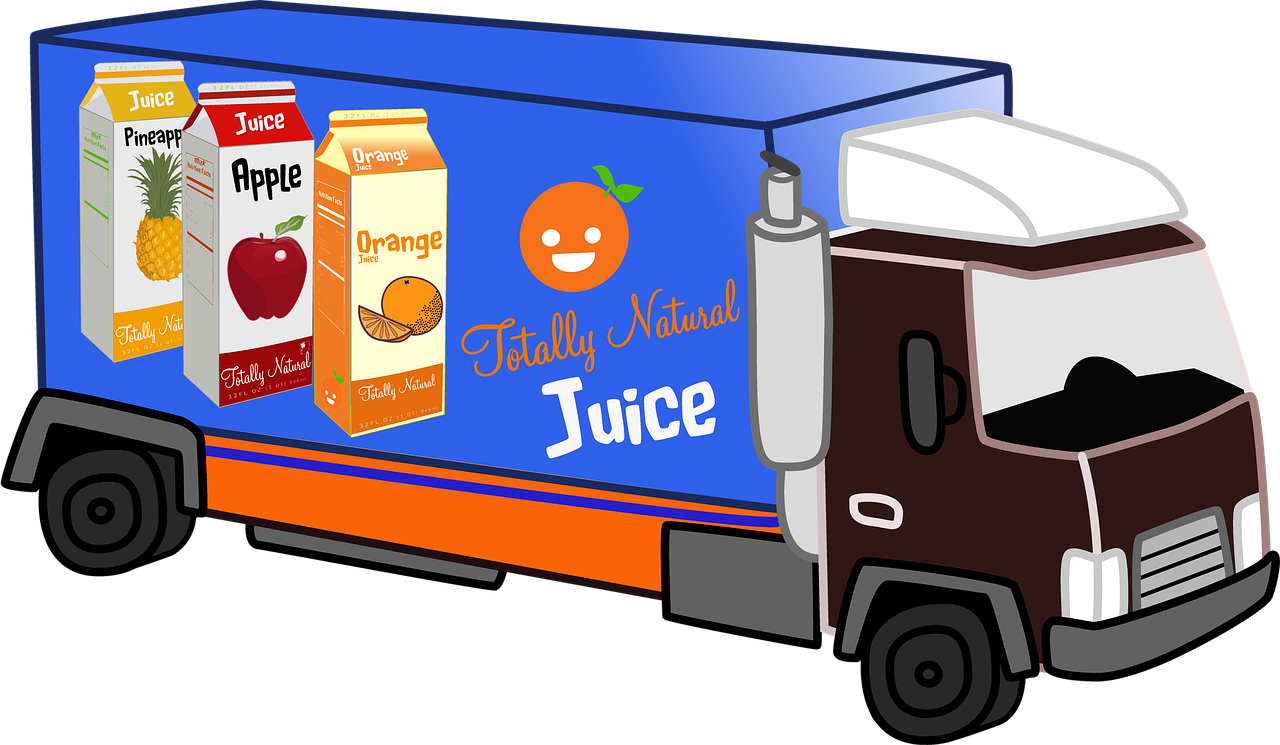 delivery truck juice natural free photo