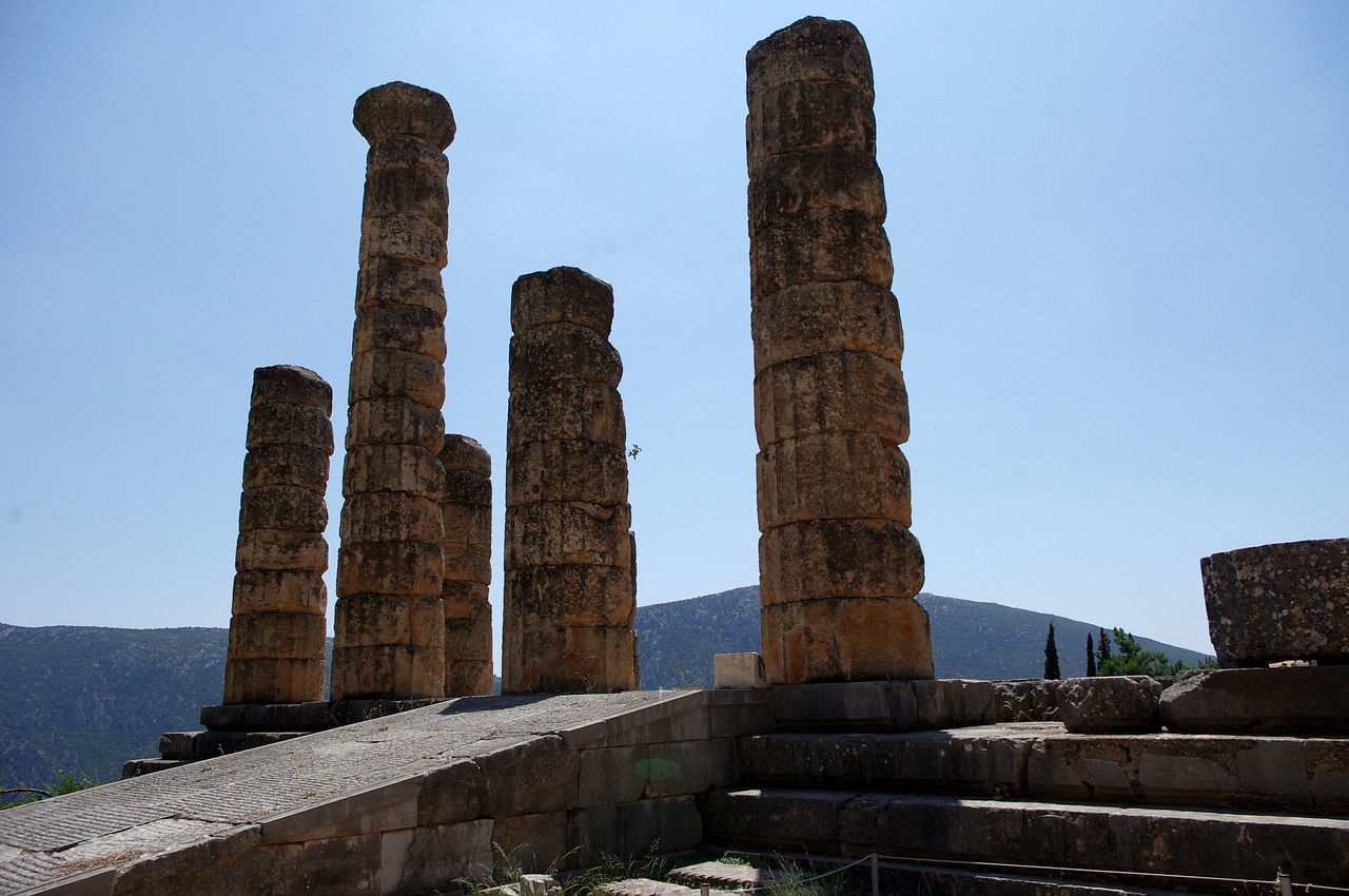 delphi greece excavations free photo