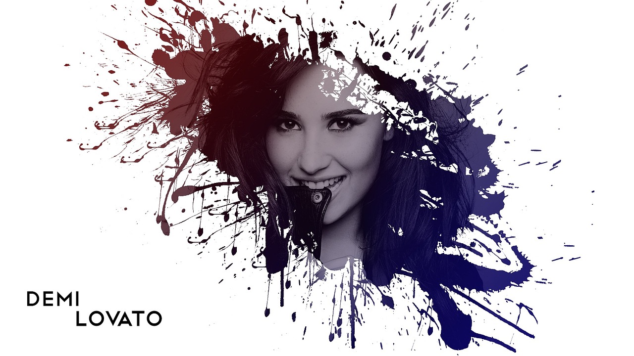 demi lovato double exposure splash free photo