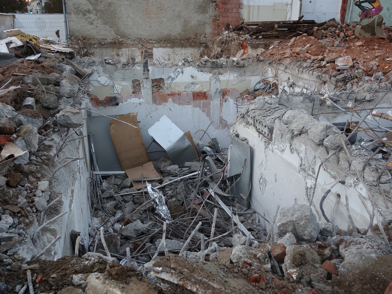 demolition work site debris free photo