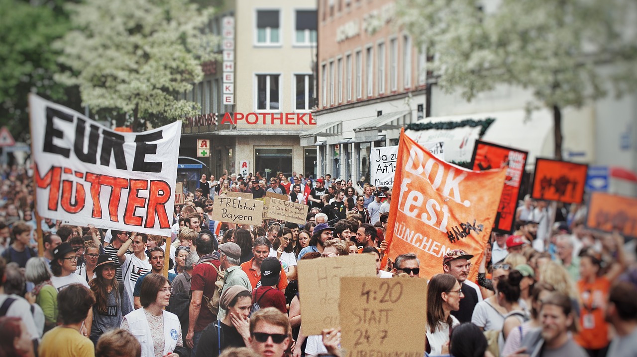 demonstration  human  hamburg free photo