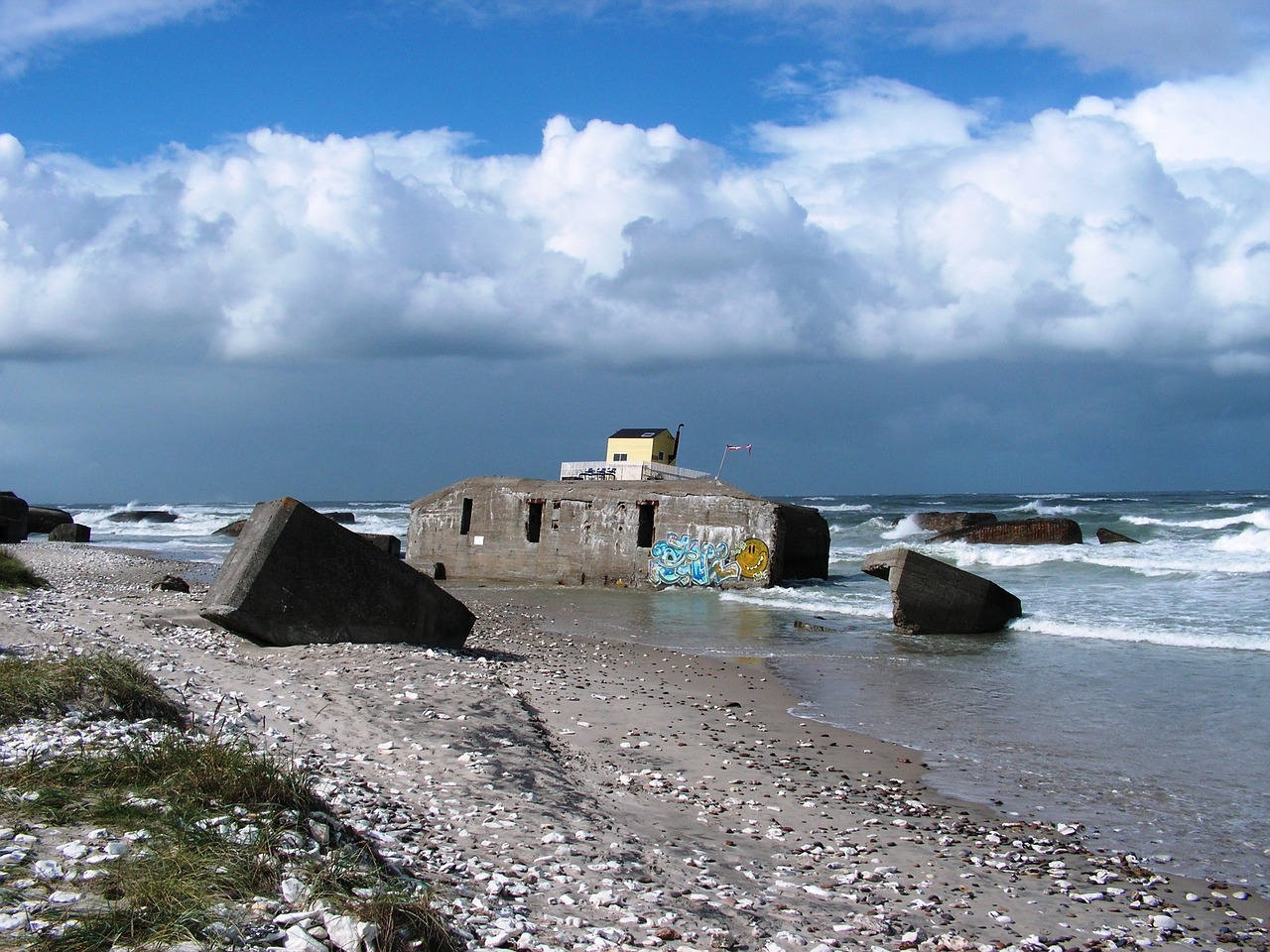 denmark bunker north sea free photo