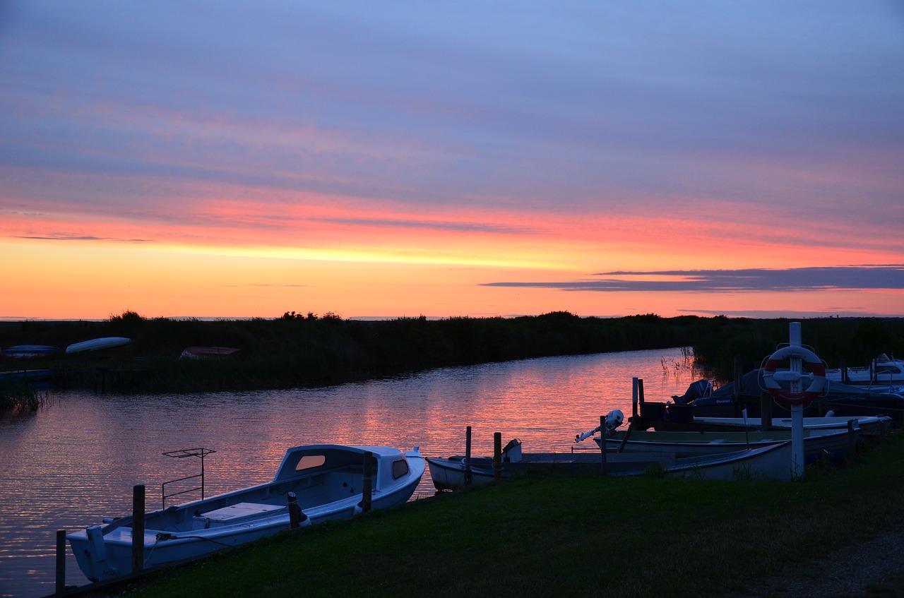 denmark sunset nissum fjord free photo