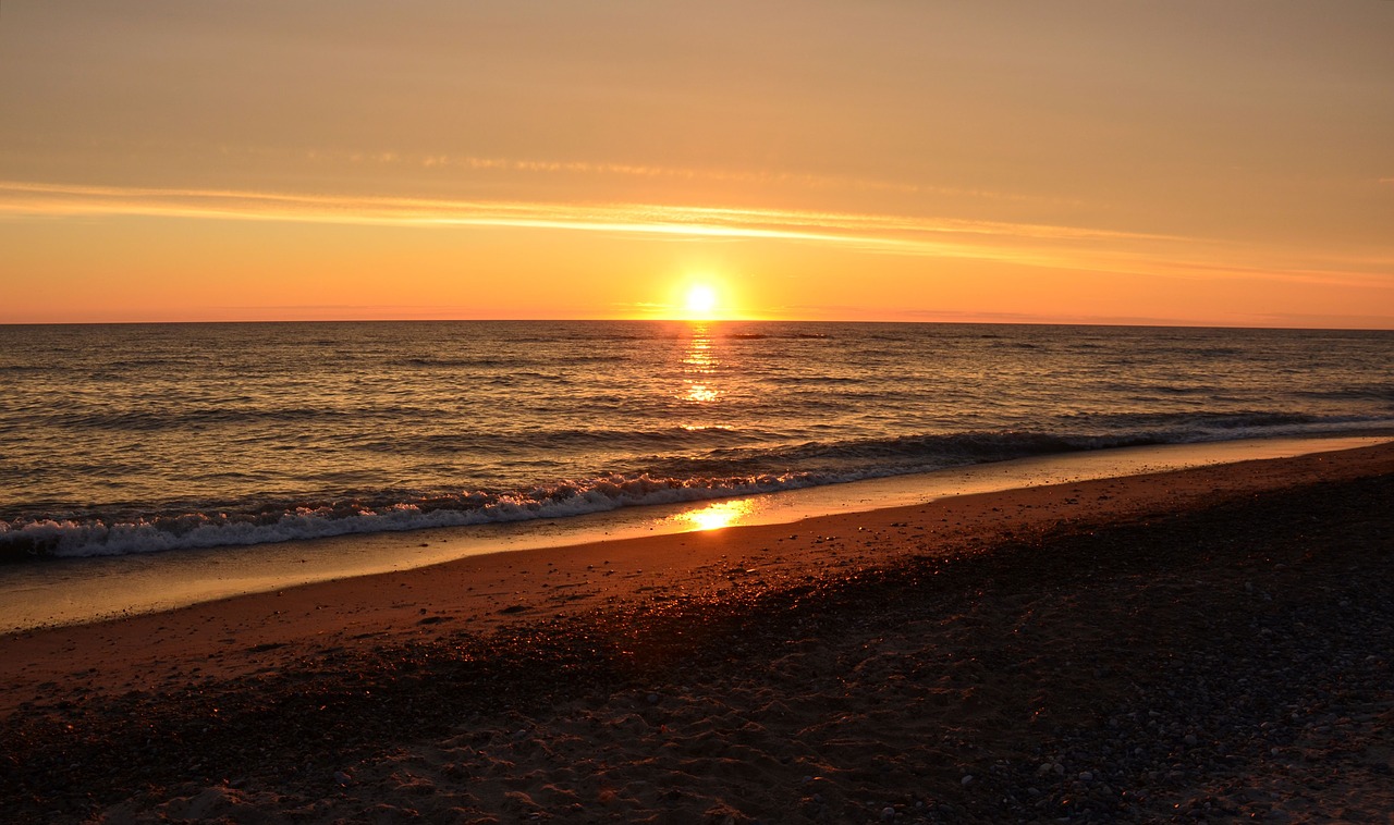 denmark north sea sunset free photo