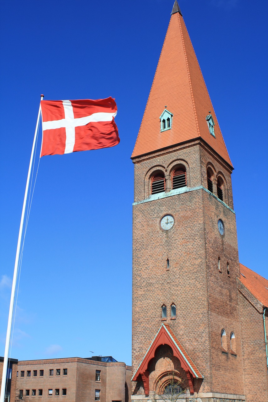 denmark flag church free photo