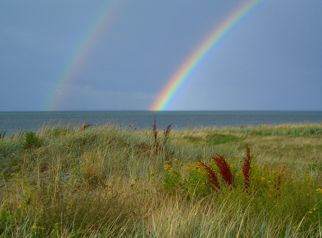 denmark landscape rainbow free photo