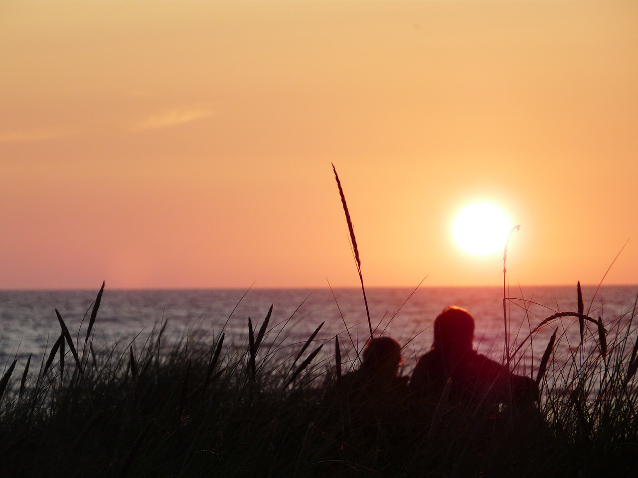 denmark sunset north sea free photo