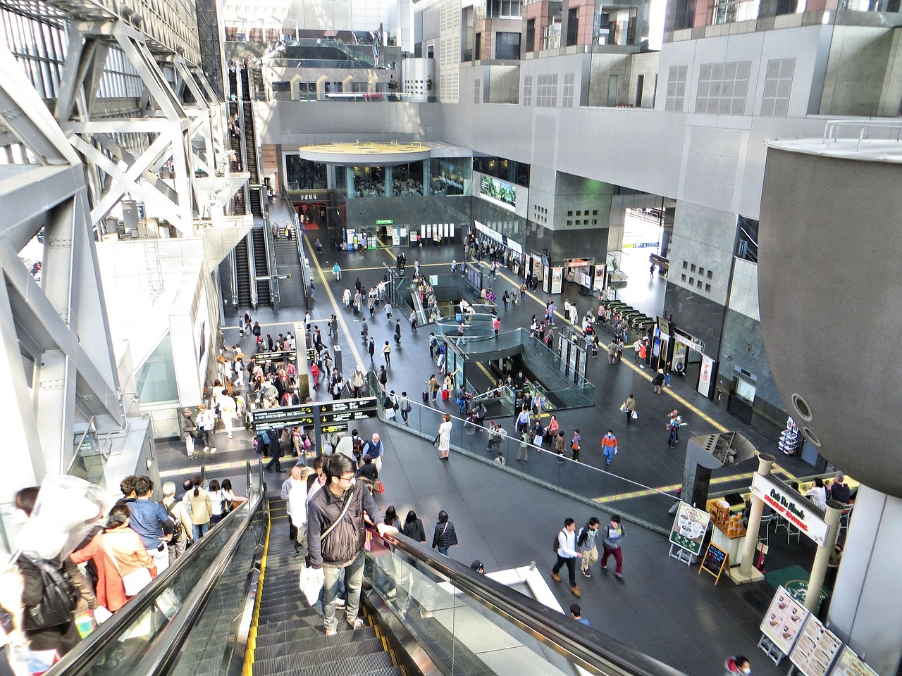 department store shopping centre escalator free photo