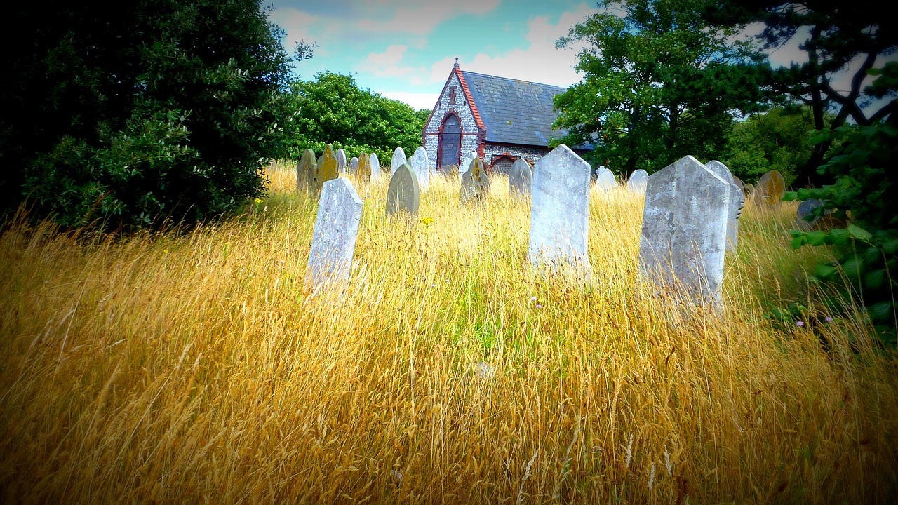 derelict church gravestones free photo