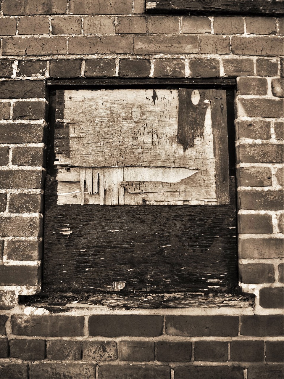 derelict boarded window abandoned free photo