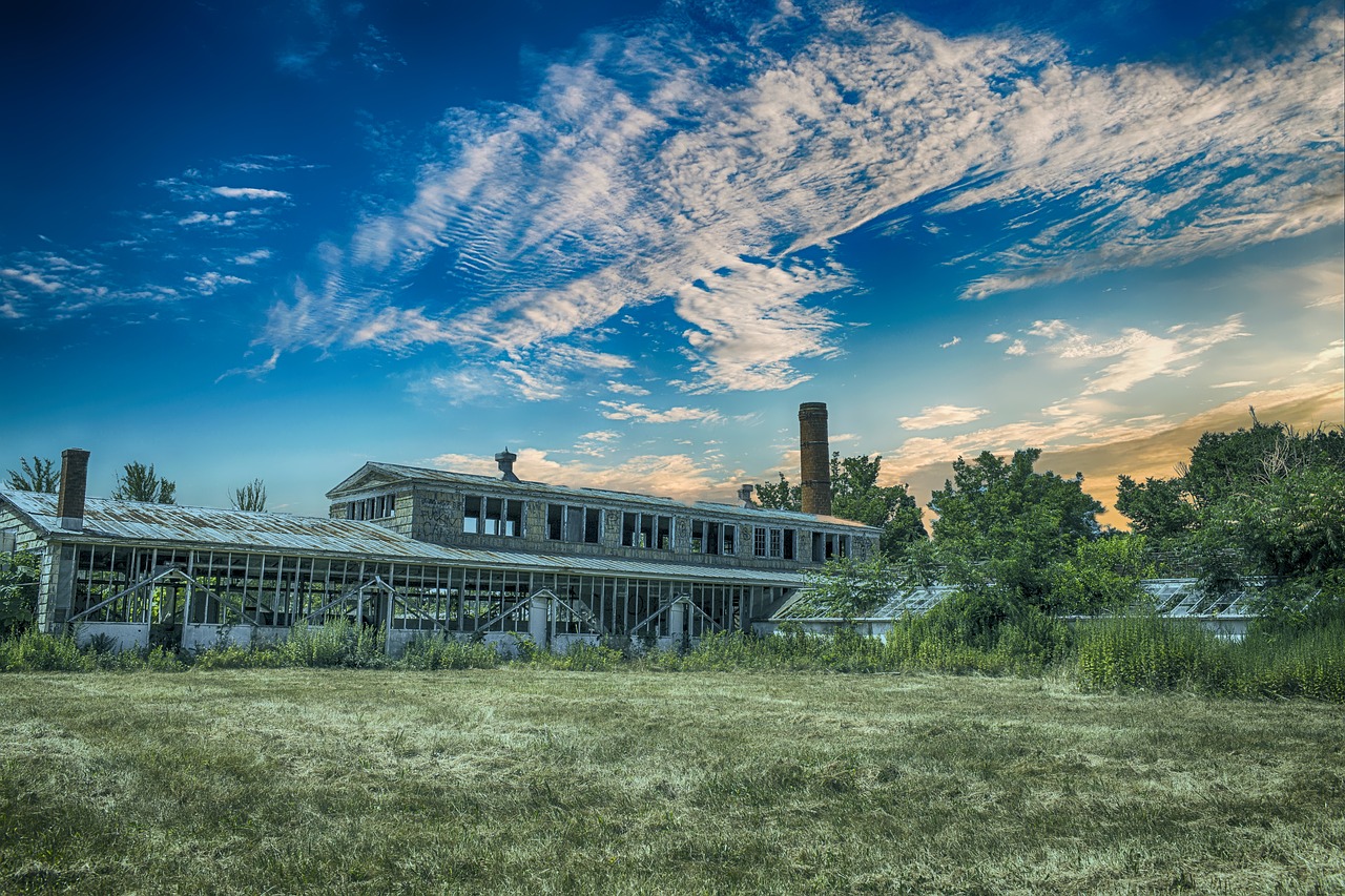 derelict building landscape free photo