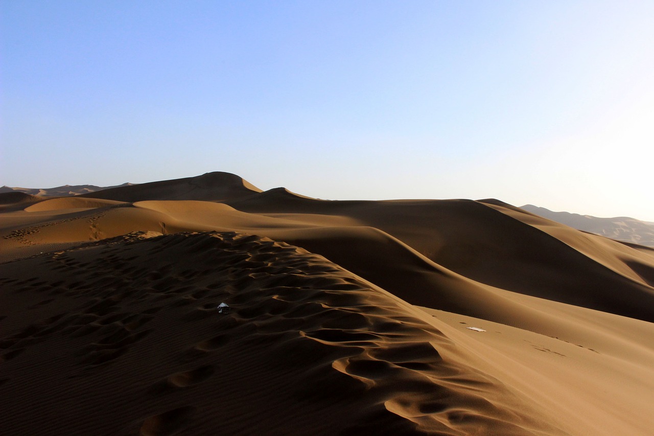 desert in xinjiang footprint free photo