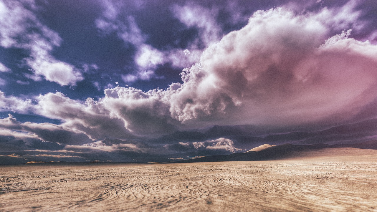 desert field clouds free photo