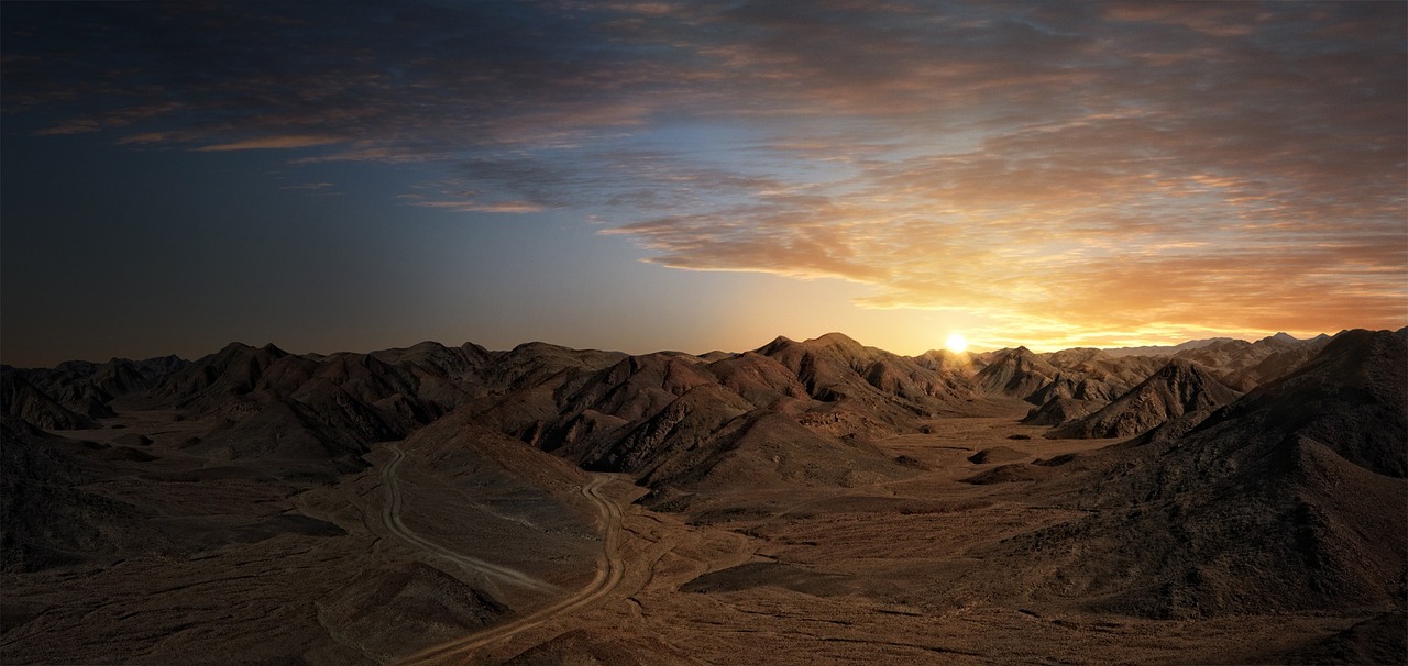 desert panoramic sunset free photo