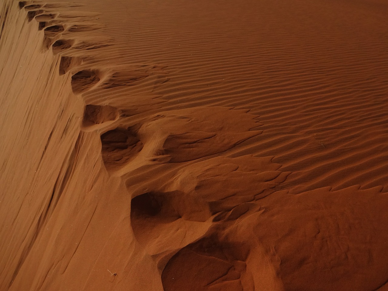 desert dune footprints free photo