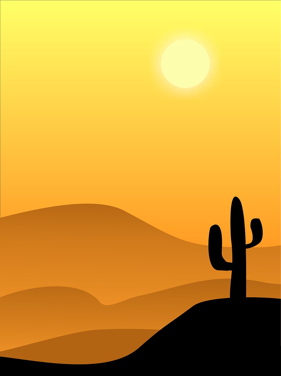 desert cactus vector free photo