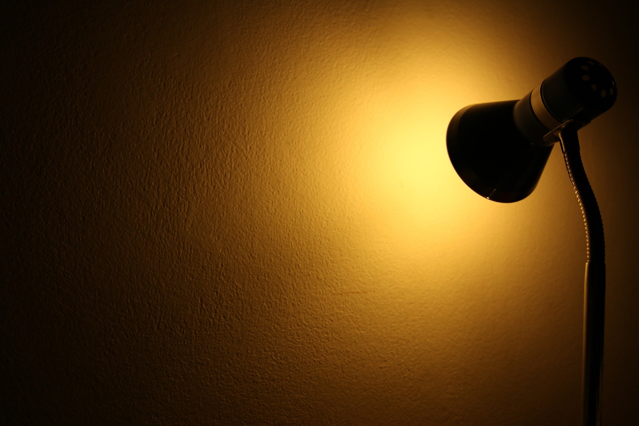 desk lamp  light  darkness free photo