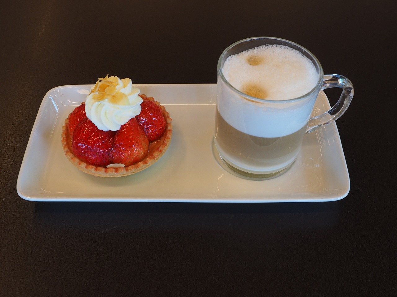 dessert coffee strawberry shortcake free photo
