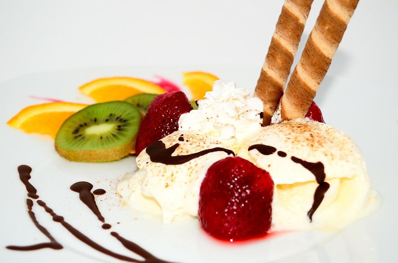 dessert ice cream fruit free photo