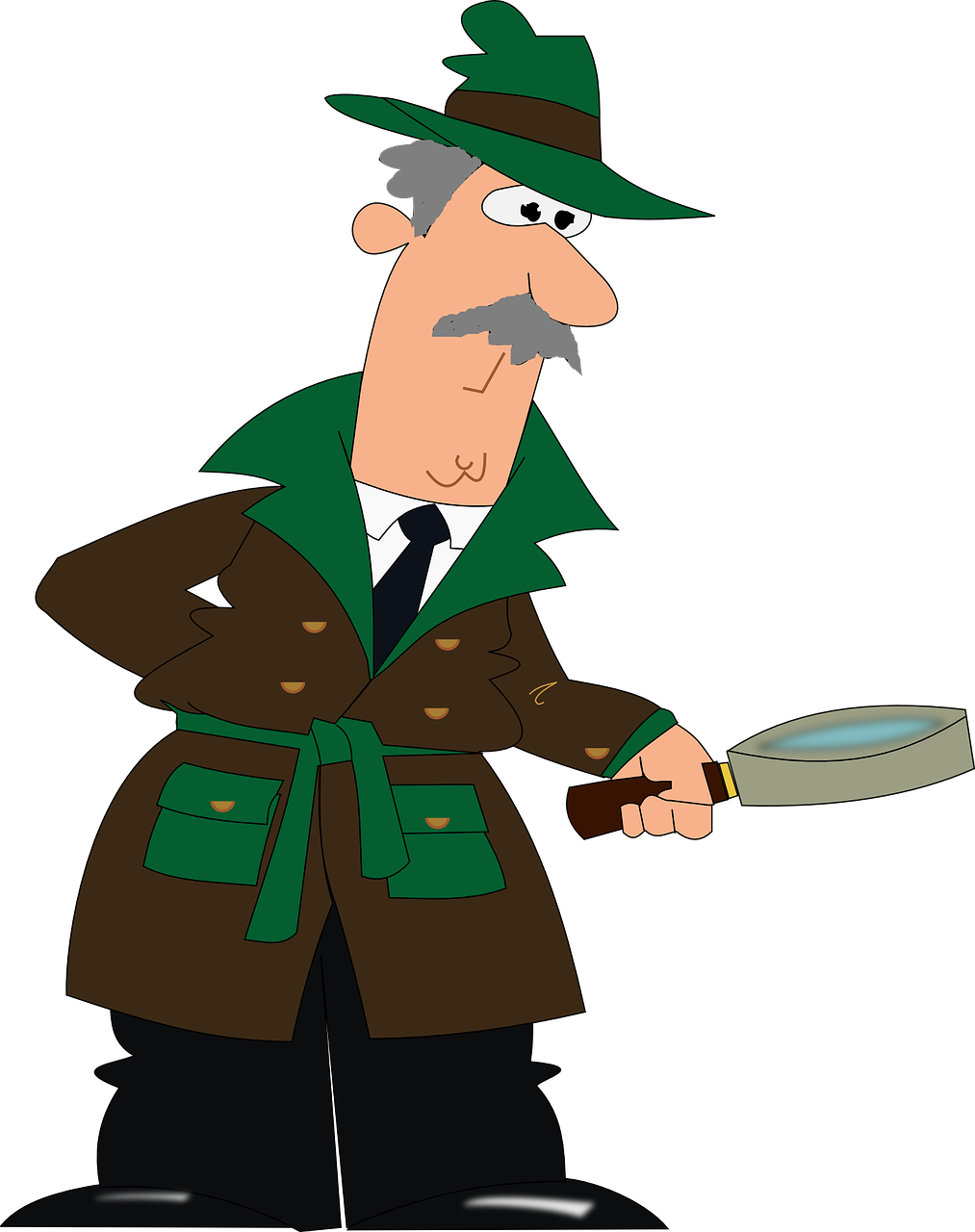 detective with magnifying glass cartoon